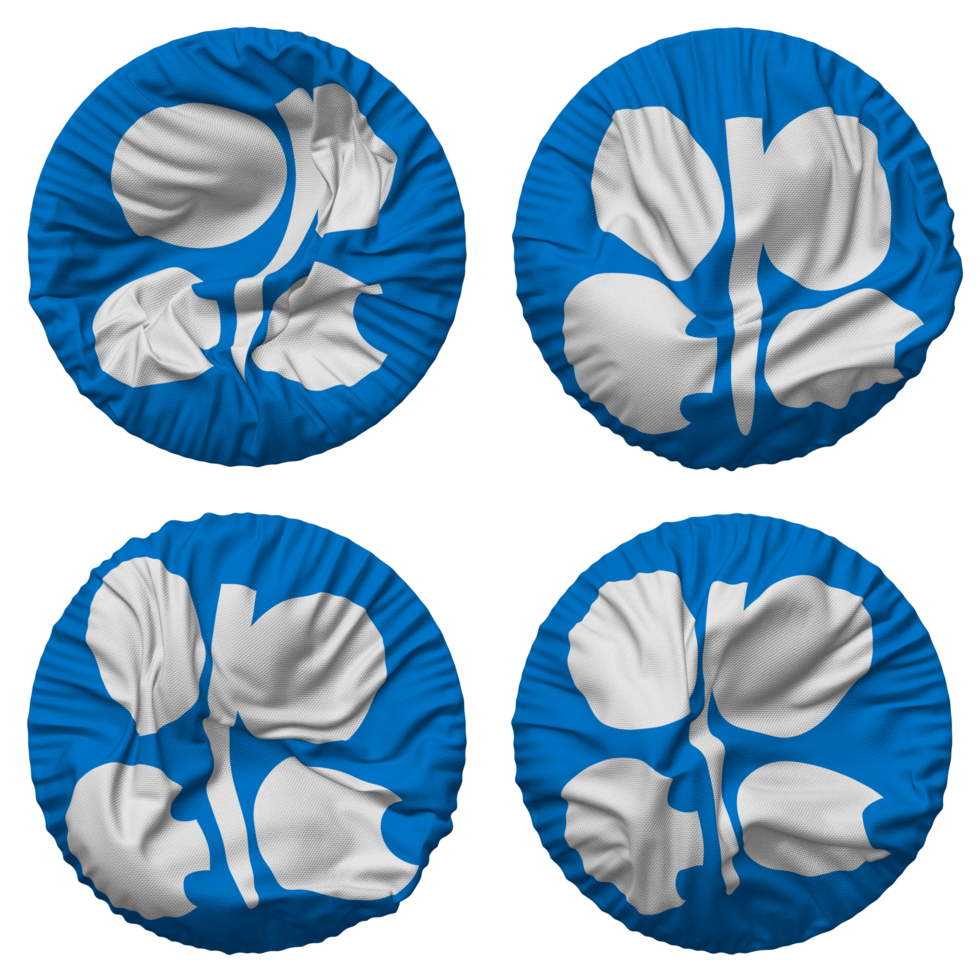 Organization of the Petroleum Exporting Countries, OPEC Flag in Round Shape Isolated with Four Different Waving Style, Bump Texture, 3D Rendering png