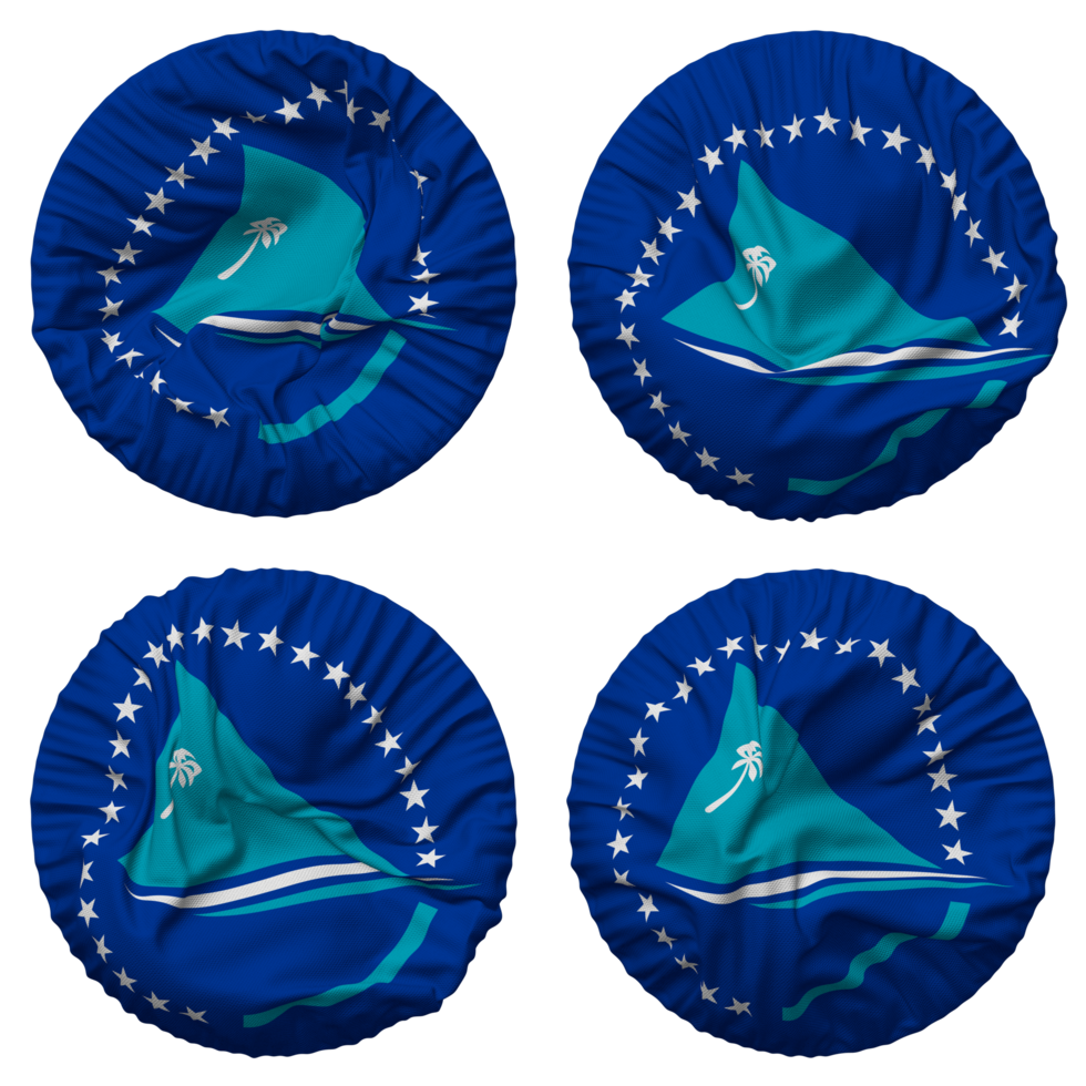 Pacific Community, PC, South Pacific Commission, SPC Flag in Round Shape Isolated with Four Different Waving Style, Bump Texture, 3D Rendering png