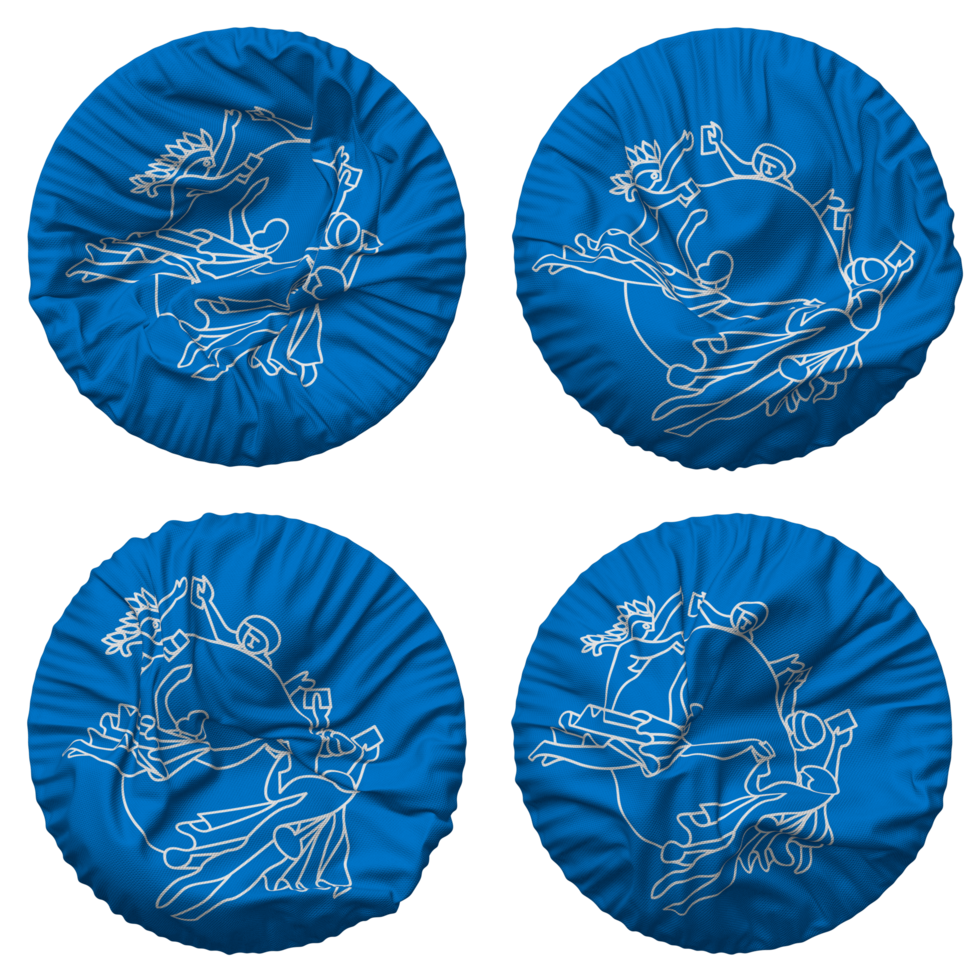 Universal Postal Union, UPU Flag in Round Shape Isolated with Four Different Waving Style, Bump Texture, 3D Rendering png