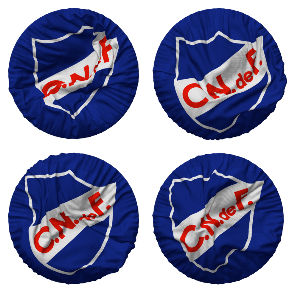 Club Nacional de Football Flag in Round Shape Isolated with Four Different Waving Style, Bump Texture, 3D Rendering png
