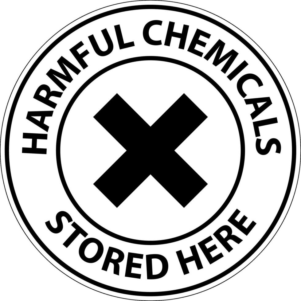 Harmful Chemicals Stored Here Sign On White Background vector