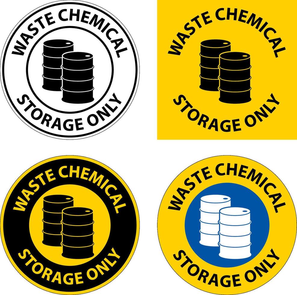 Waste Chemical Storage Only On White Background vector