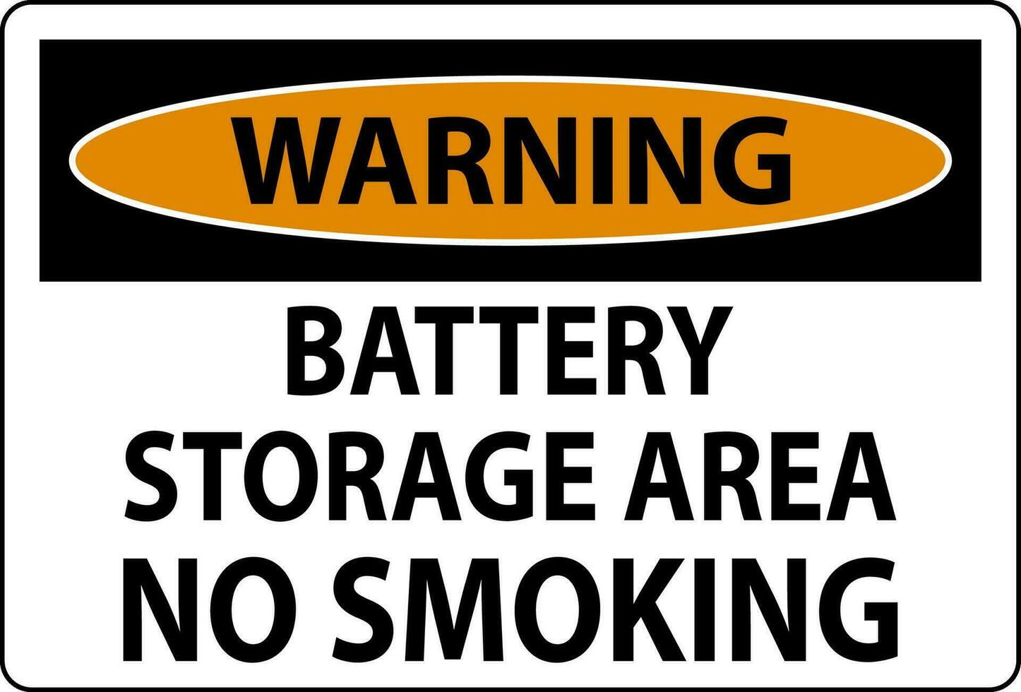 advertencia firmar batería almacenamiento zona No de fumar vector