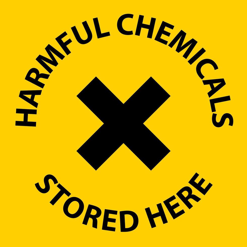 Harmful Chemicals Stored Here Sign On White Background vector