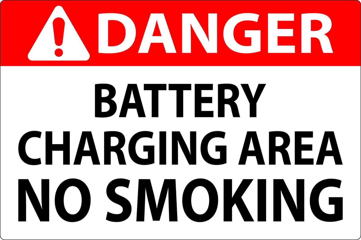 Danger Sign Battery Charging Area, No Smoking vector