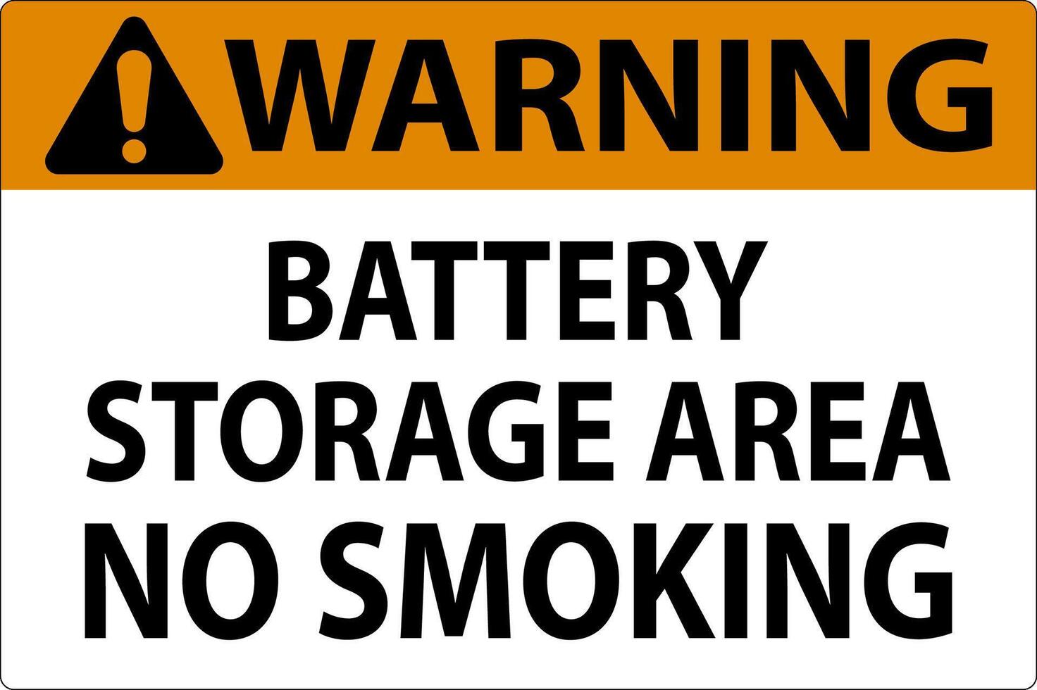 Warning Sign Battery Storage Area No Smoking vector
