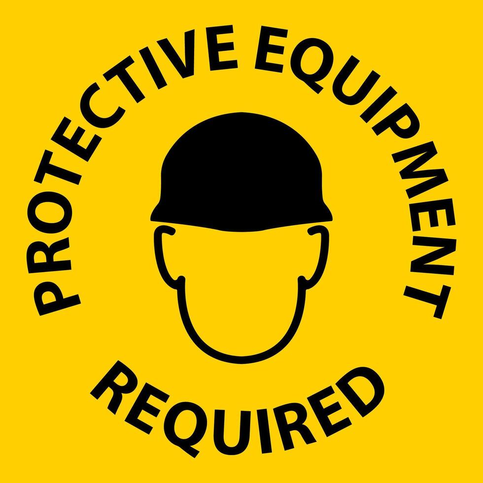 Symbol Floor Sign, Protective Equipment Required vector