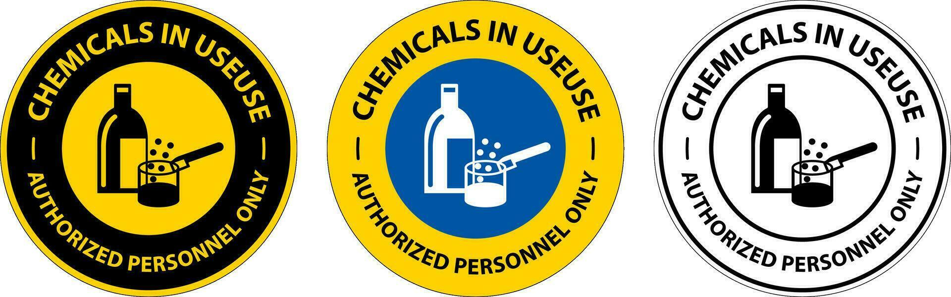 Notice Chemicals In Use Symbol Sign On White Background vector
