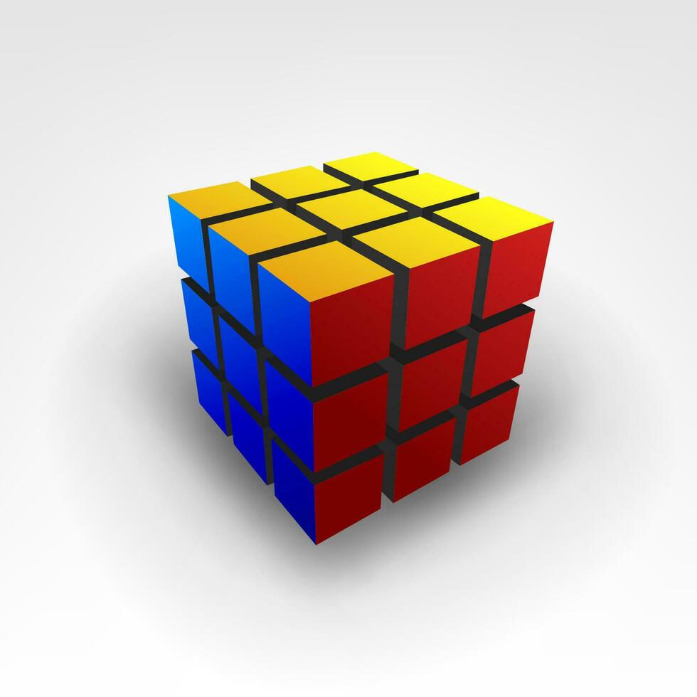 rubic cubo 3d, vector ilustración