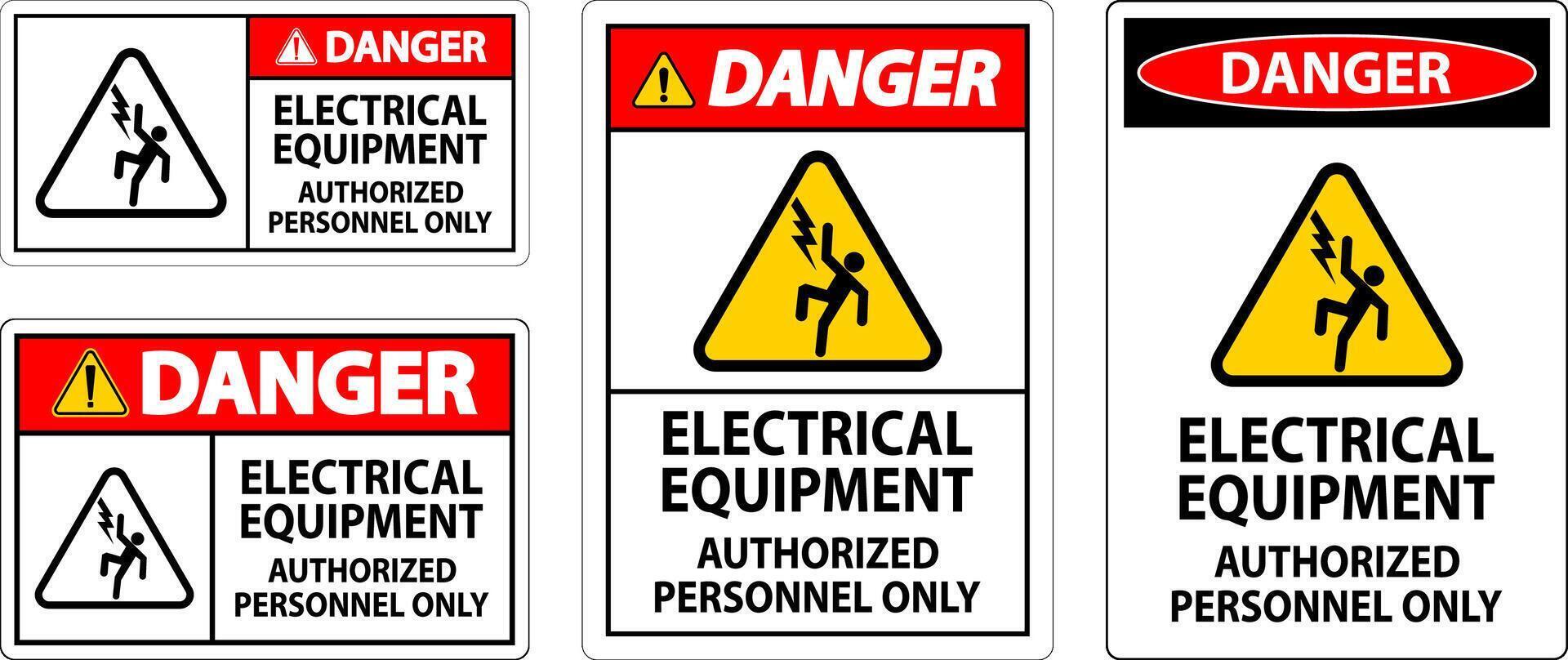 Danger Label Electrical Equipment, Authorized Personnel Only vector