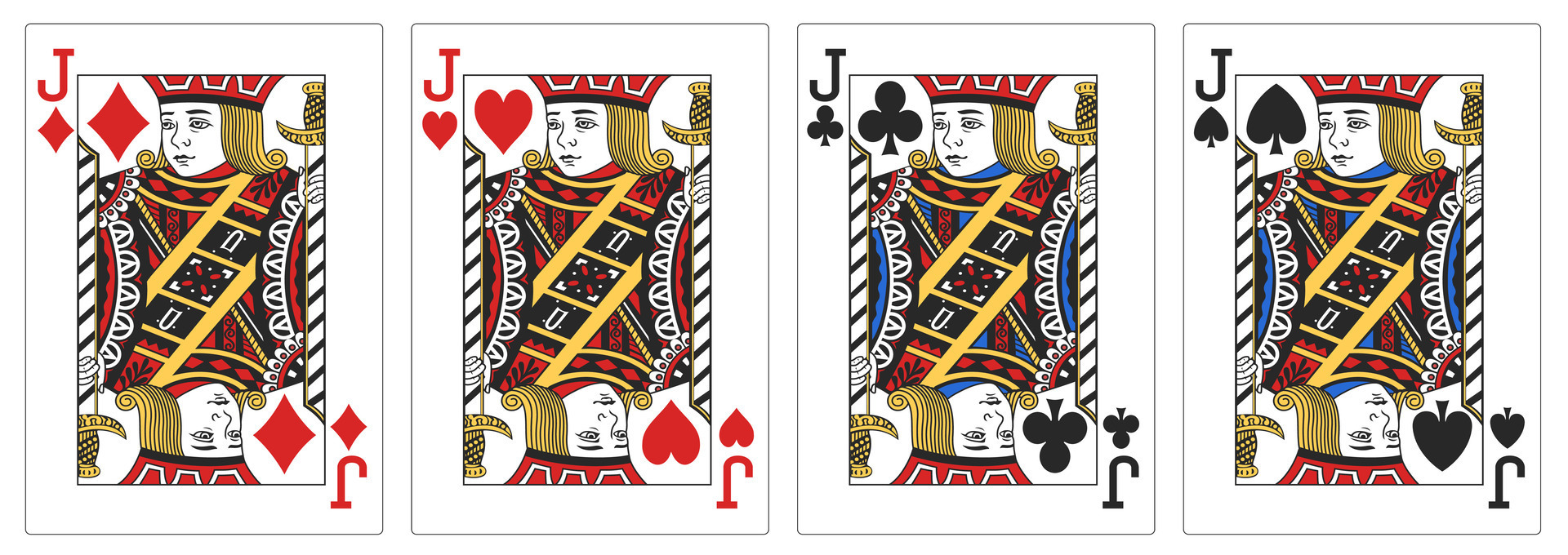 4 Of A Kind Jacks Poker Playing Card, Vector Illustration 24799225 Vector Art at Vecteezy