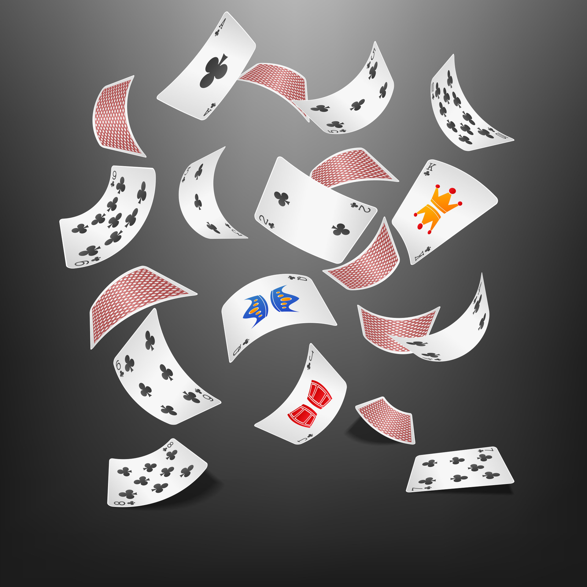 Poker Card Diamond Scattered, Vector Illustration 24799227 Vector Art
