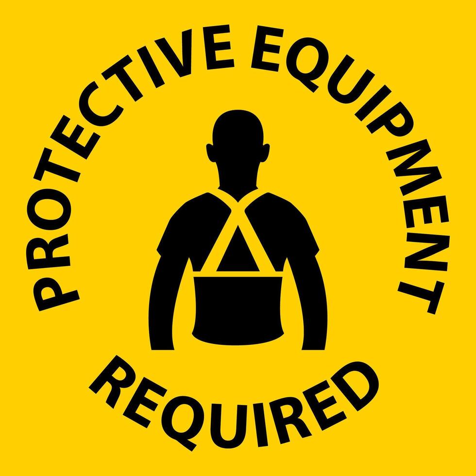 Symbol Floor Sign, Protective Equipment Required vector