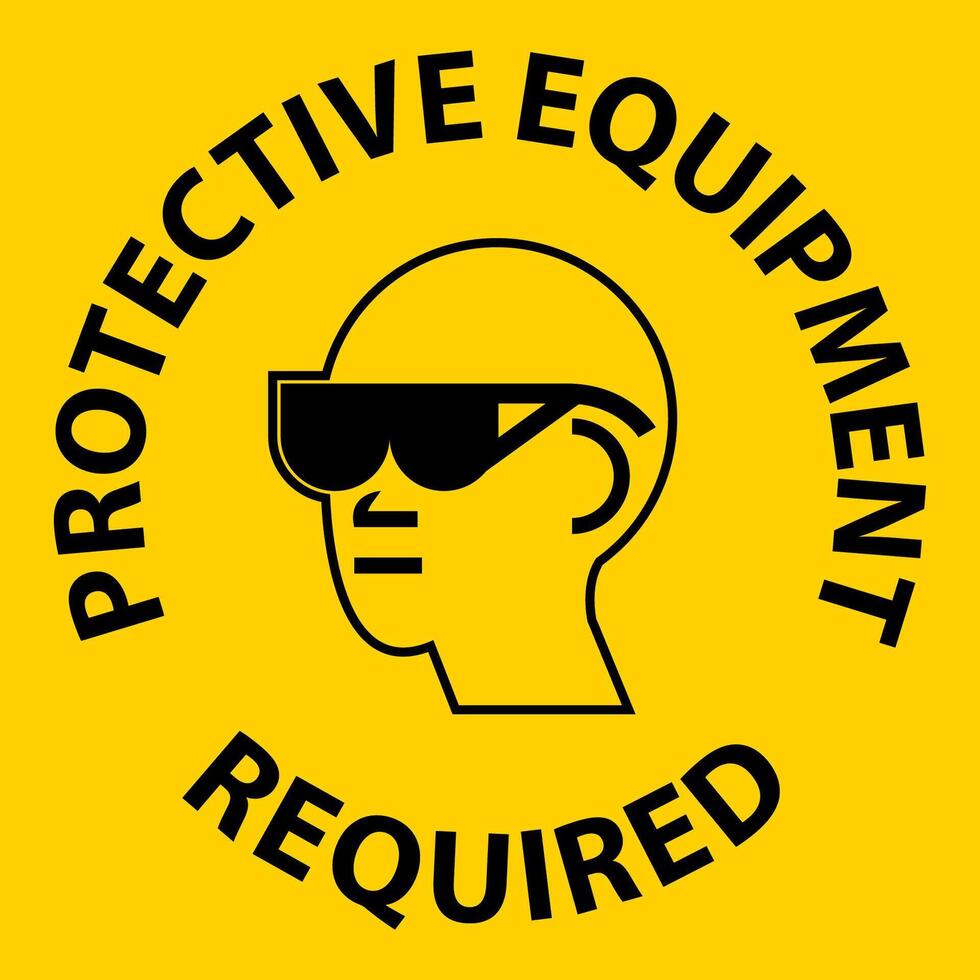 Symbol Floor Sign, Protective Equipment Required vector