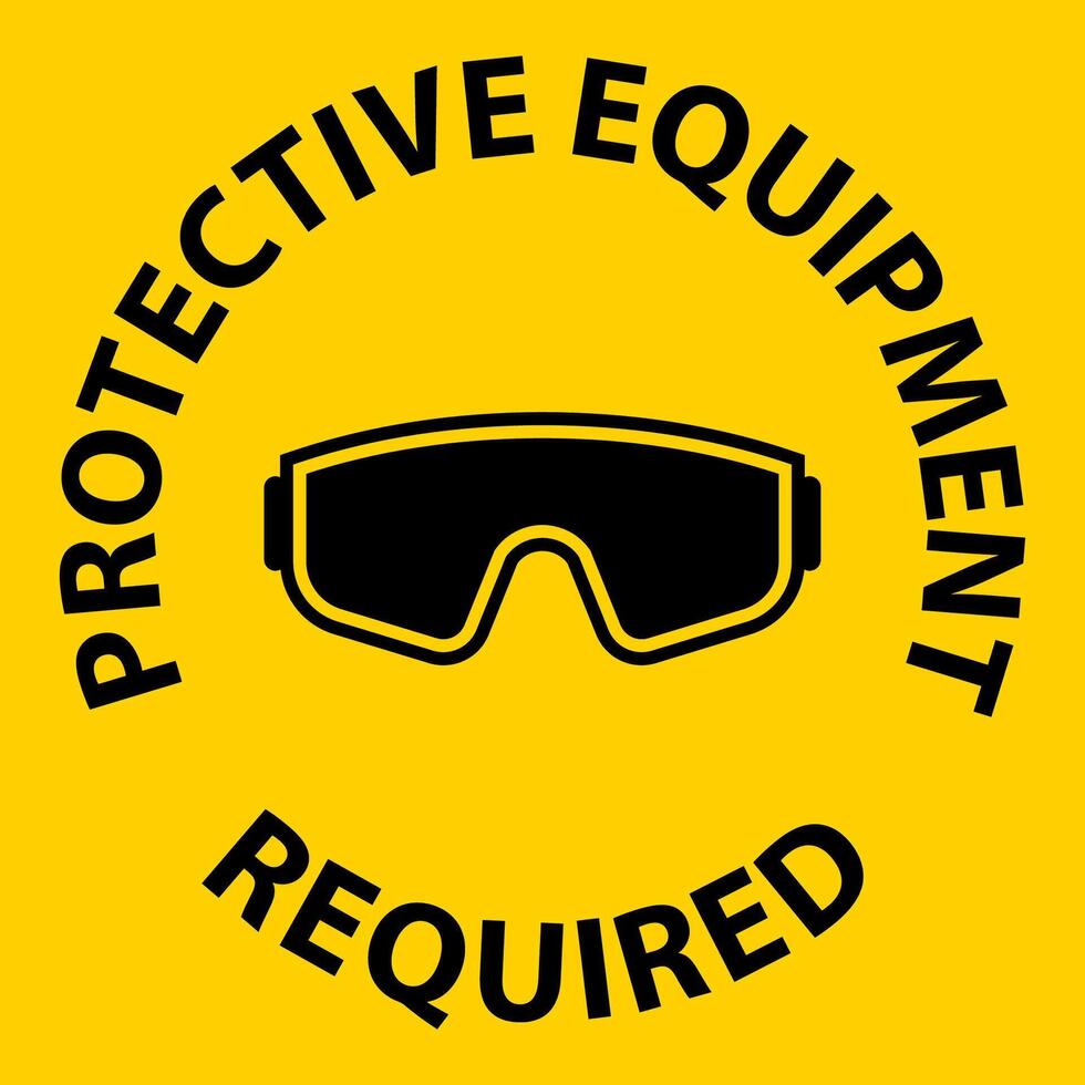 Symbol Floor Sign, Protective Equipment Required vector