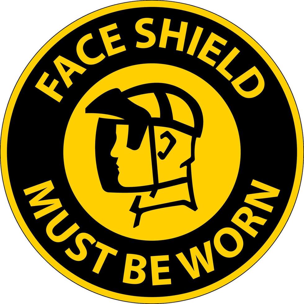 Notice Face Shield Must Be Worn Sign On White Background vector