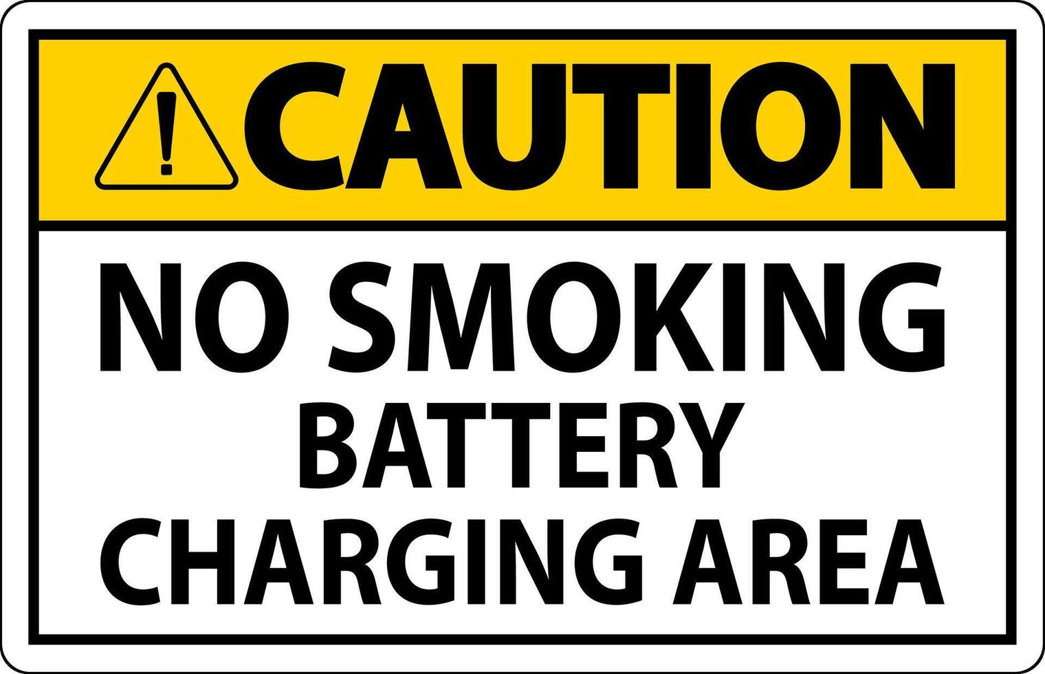 Caution Sign Battery Storage Area No Smoking vector