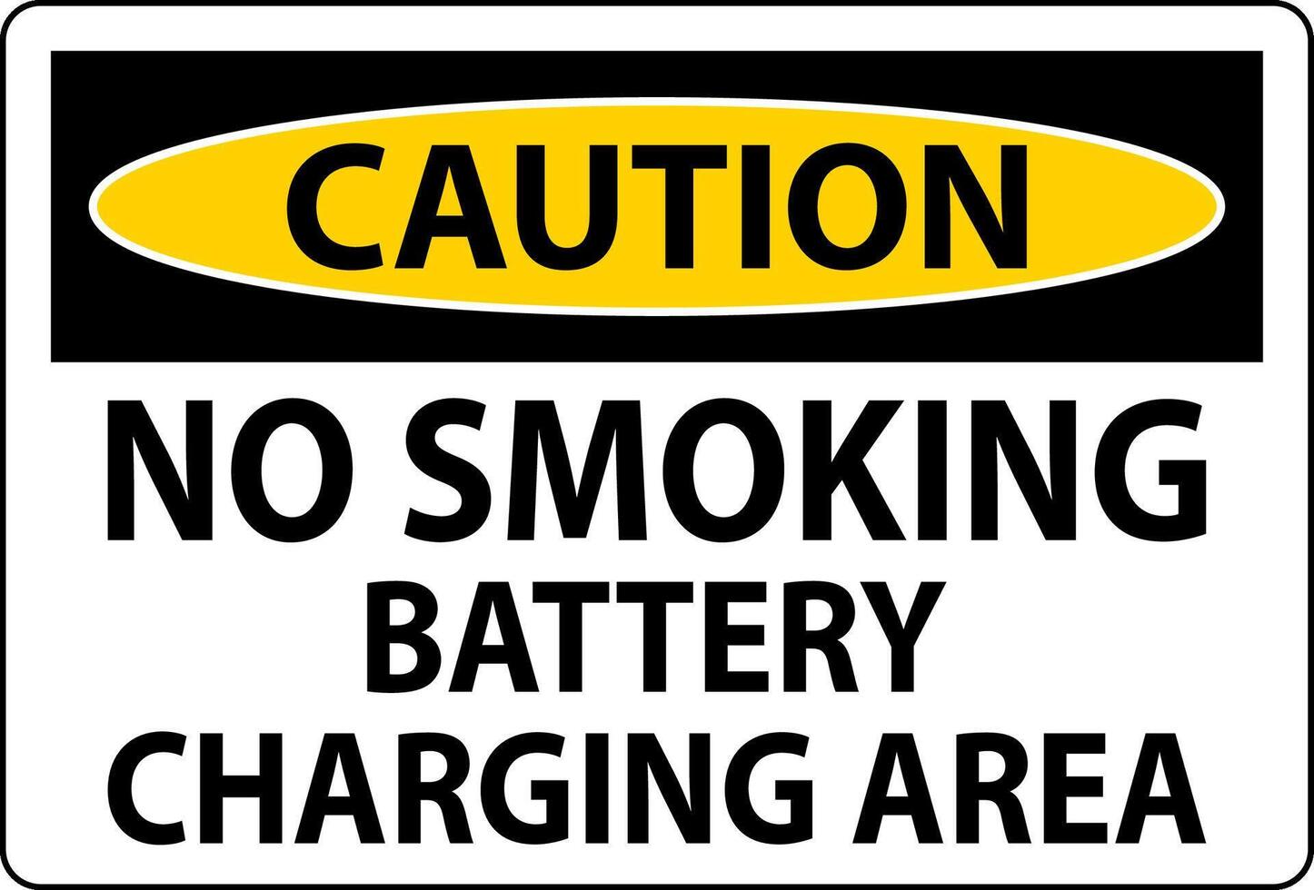 Caution Sign Battery Storage Area No Smoking vector