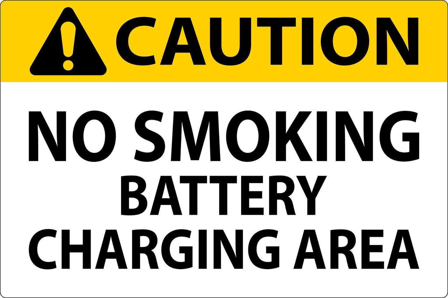 Caution Sign Battery Storage Area No Smoking vector