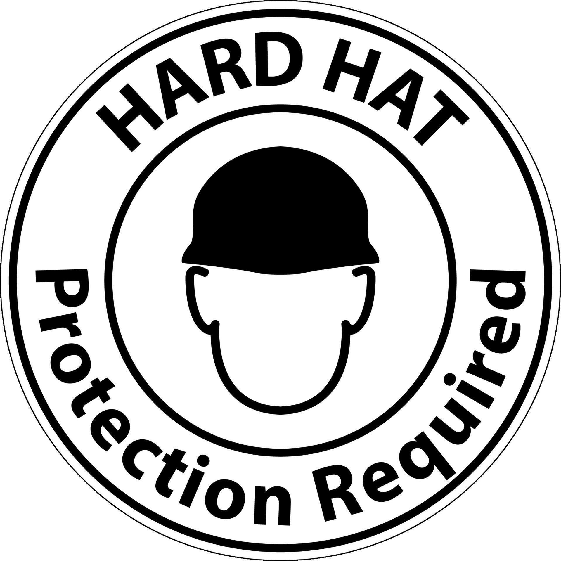Notice Hard Hat Protection Required Sign On White Background 24799319