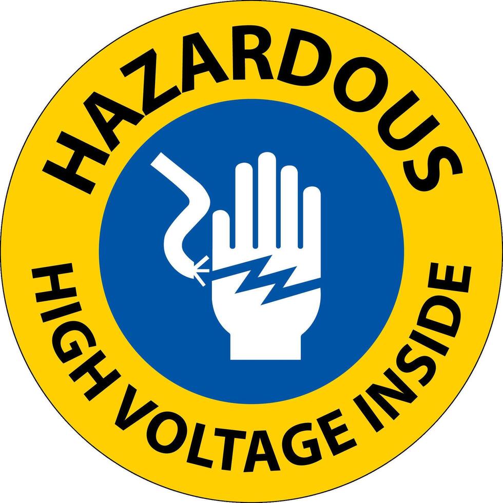 Hazardous High Voltage Inside Sign On White Background vector