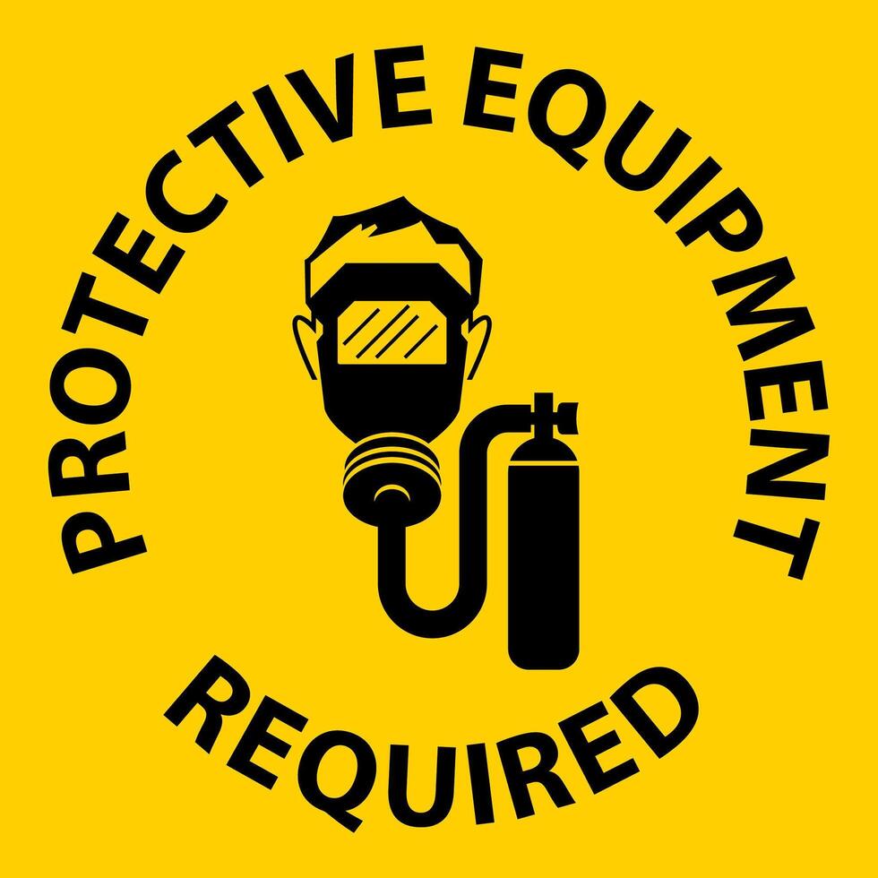 Symbol Floor Sign, Protective Equipment Required vector