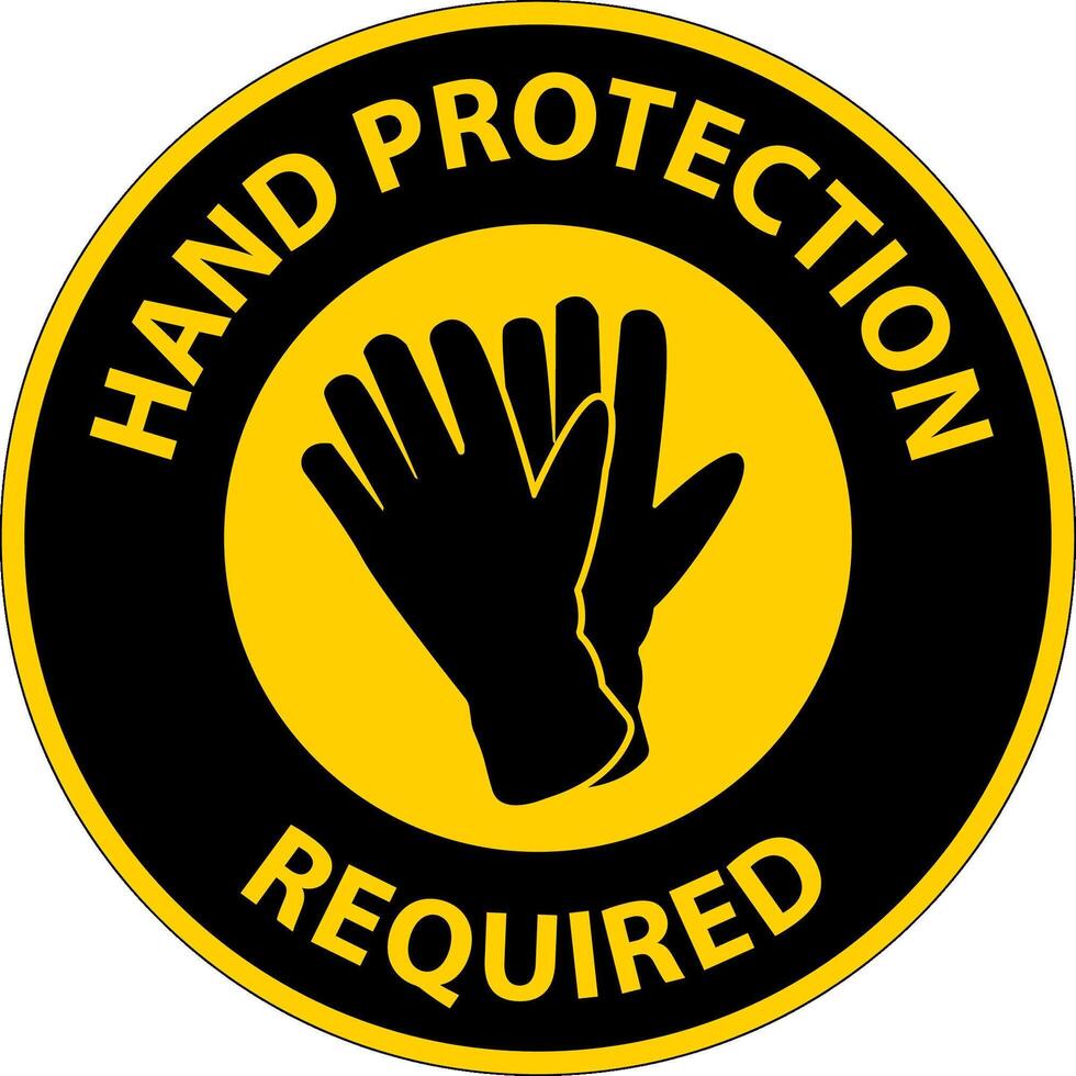 Notice Hand Protection Required Sign on white background vector