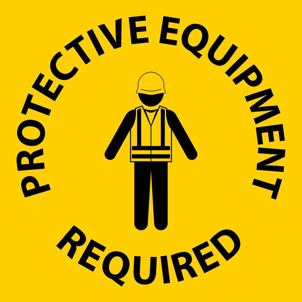 Symbol Floor Sign, Protective Equipment Required vector