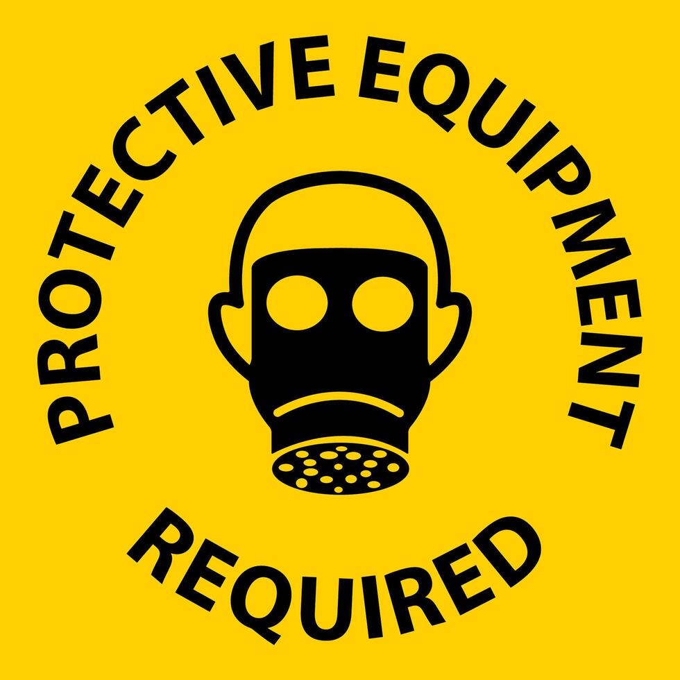 Symbol Floor Sign, Protective Equipment Required vector