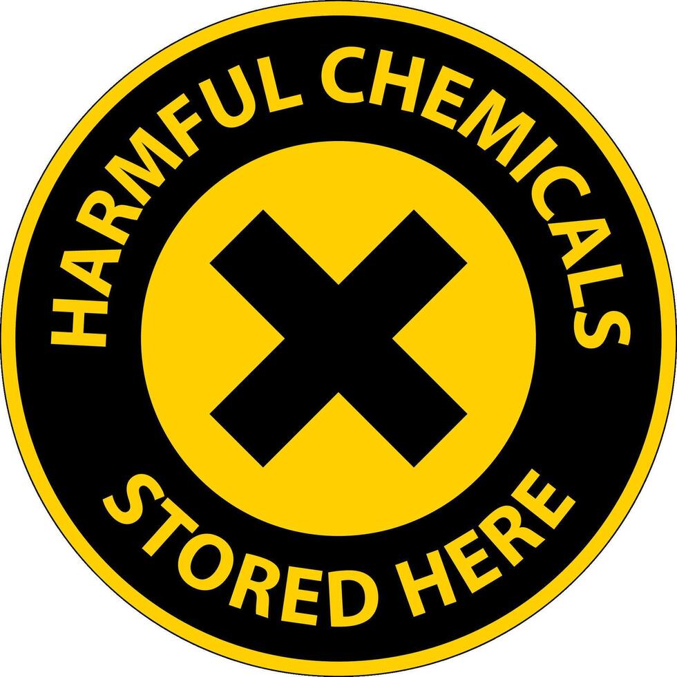 Harmful Chemicals Stored Here Sign On White Background vector