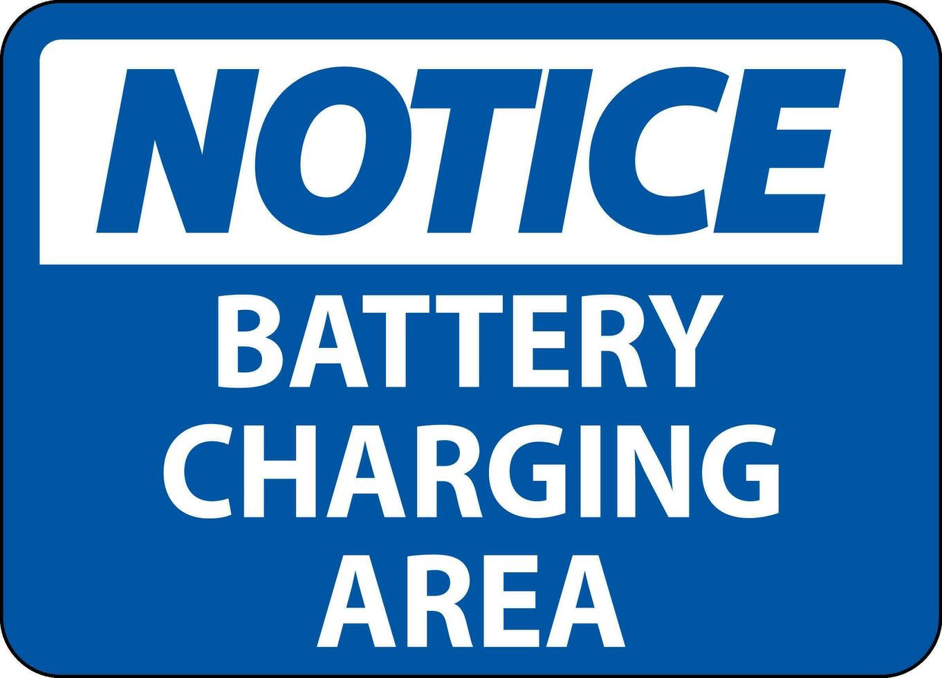 Notice Sign Battery Charging Area On White Background vector