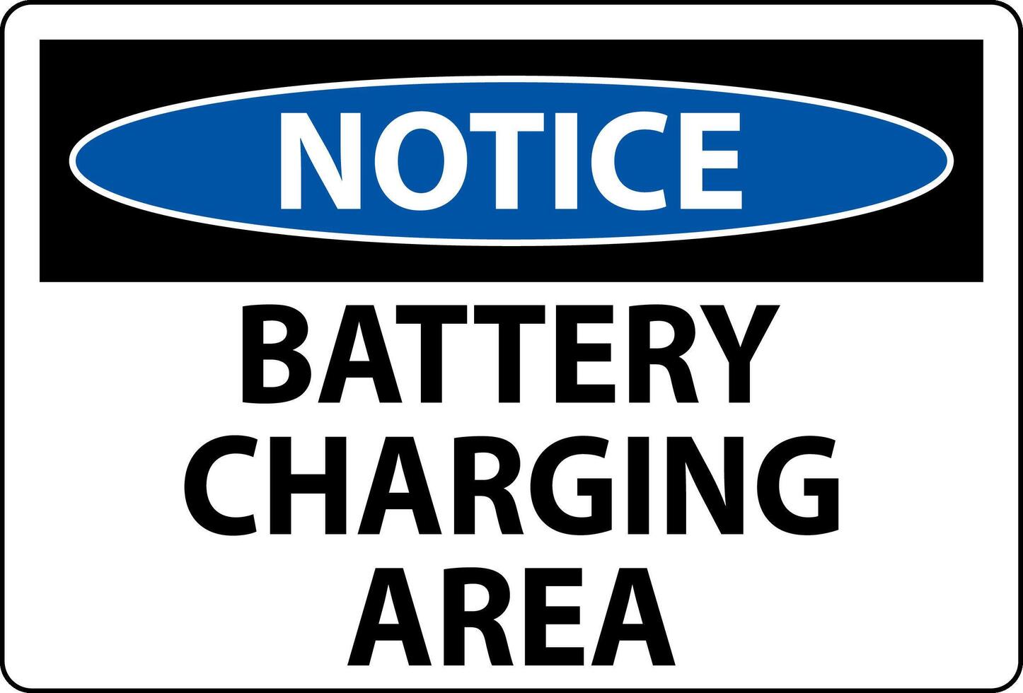 Notice Sign Battery Charging Area On White Background vector