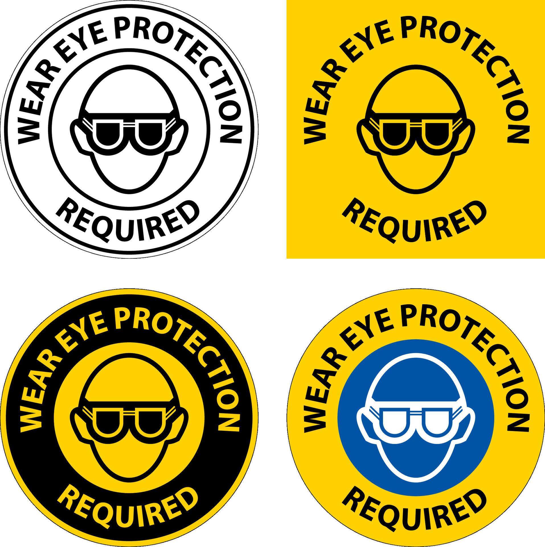 Notice Wear Eye Protection On White Background 24799518 Vector Art at