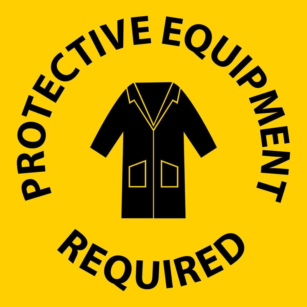 Symbol Floor Sign, Protective Equipment Required vector