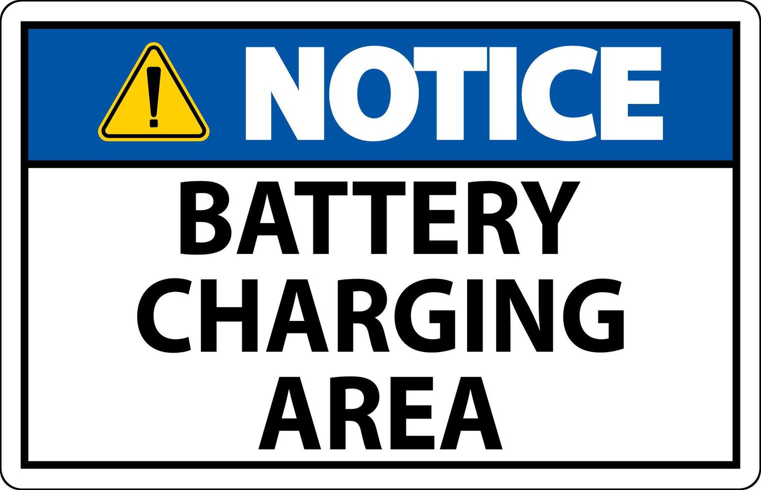 Notice Sign Battery Charging Area On White Background vector