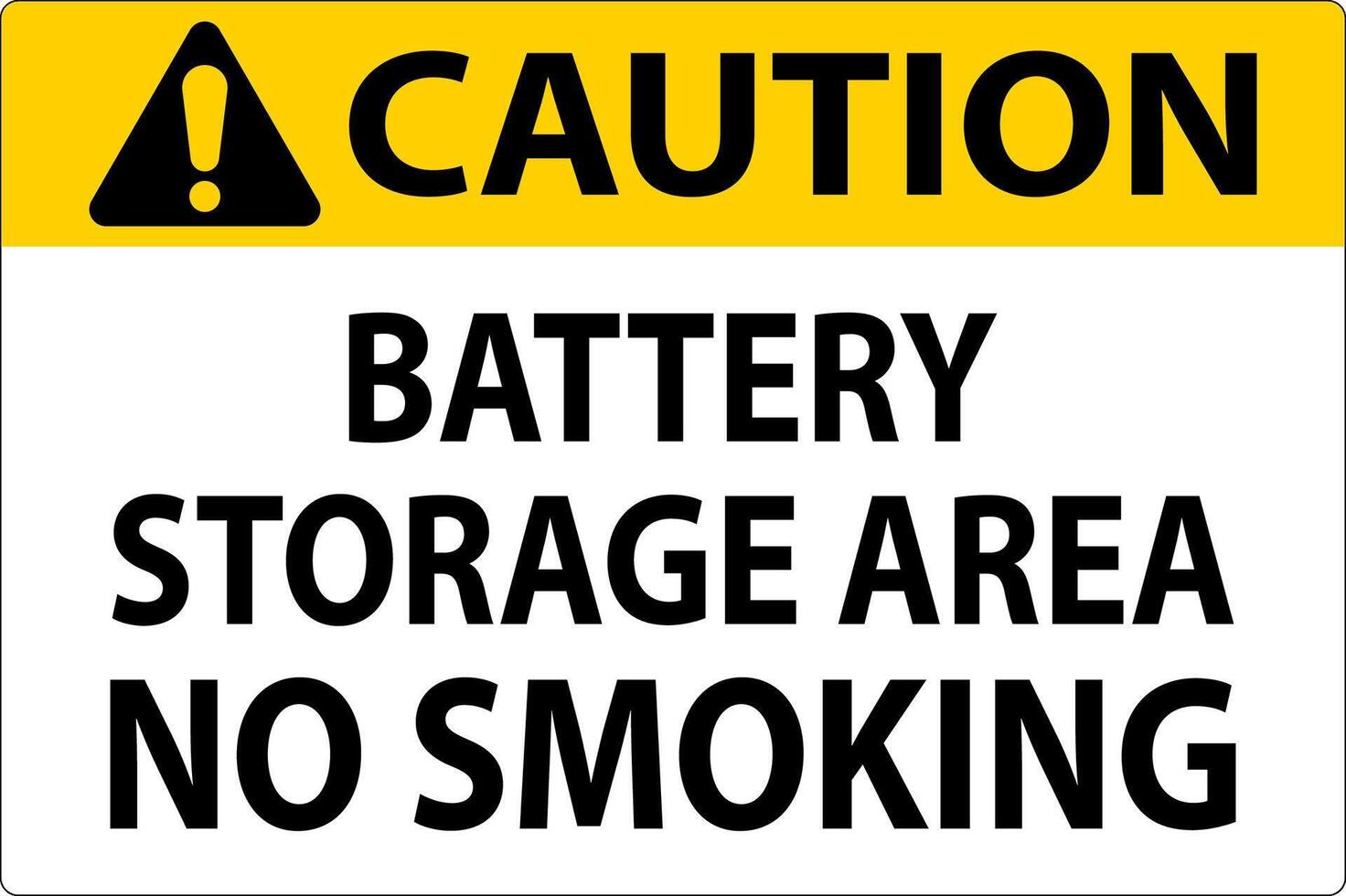 Caution Sign Battery Storage Area No Smoking vector