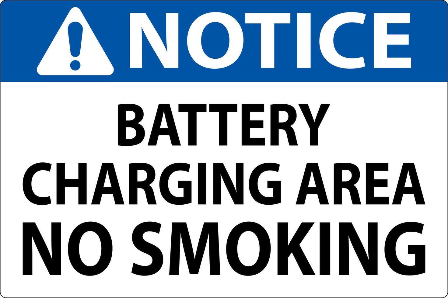 Notice Sign Battery Charging Area, No Smoking vector