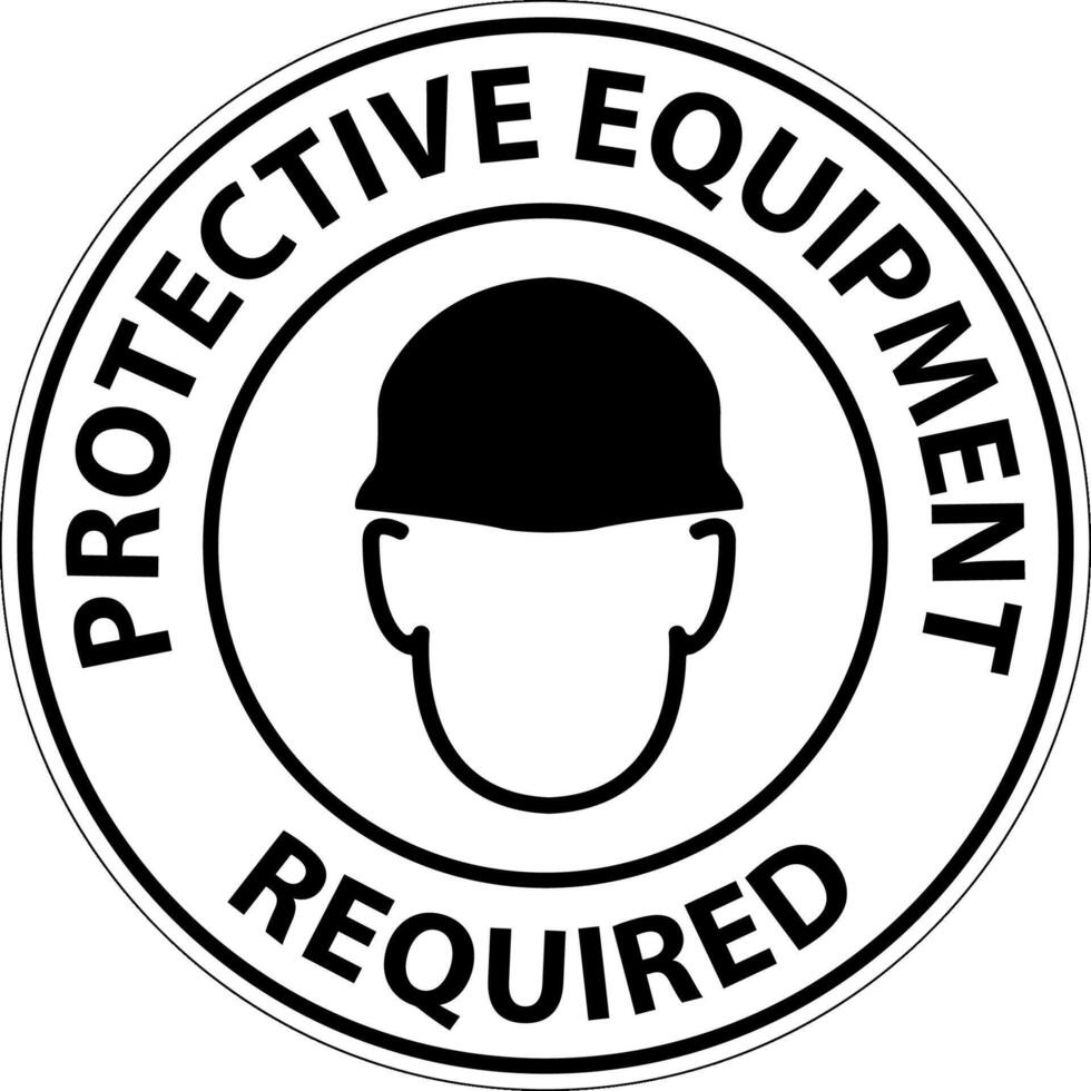 Symbol Floor Sign, Protective Equipment Required vector