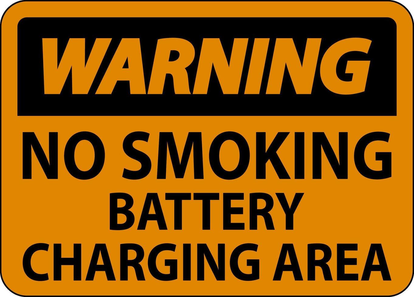 Warning Sign Battery Storage Area No Smoking vector