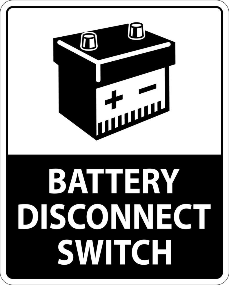 Battery Disconnect Switch Sign On White Background 24799713 Vector Art