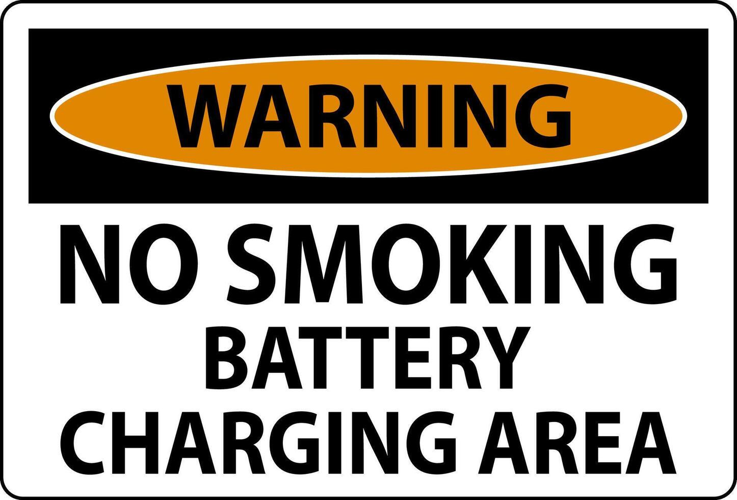 Warning Sign Battery Storage Area No Smoking vector