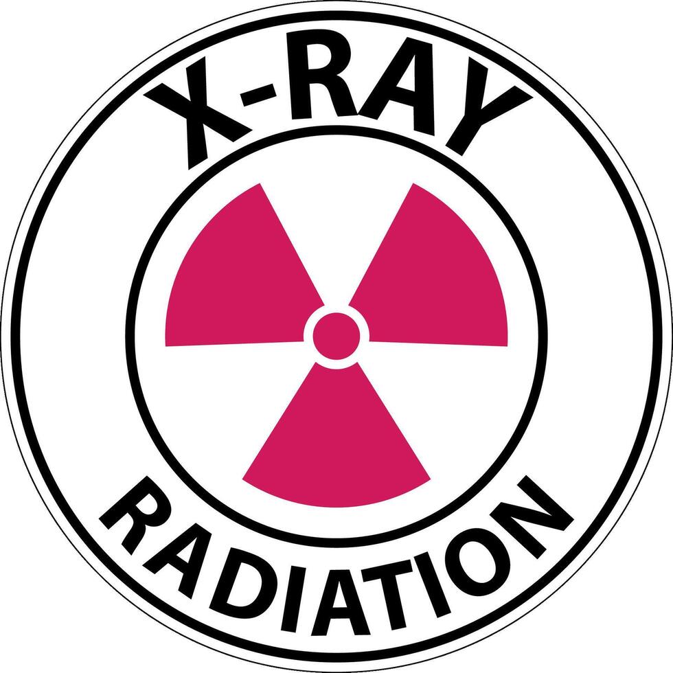 Notice X-Ray Radiation Sign On White Background vector