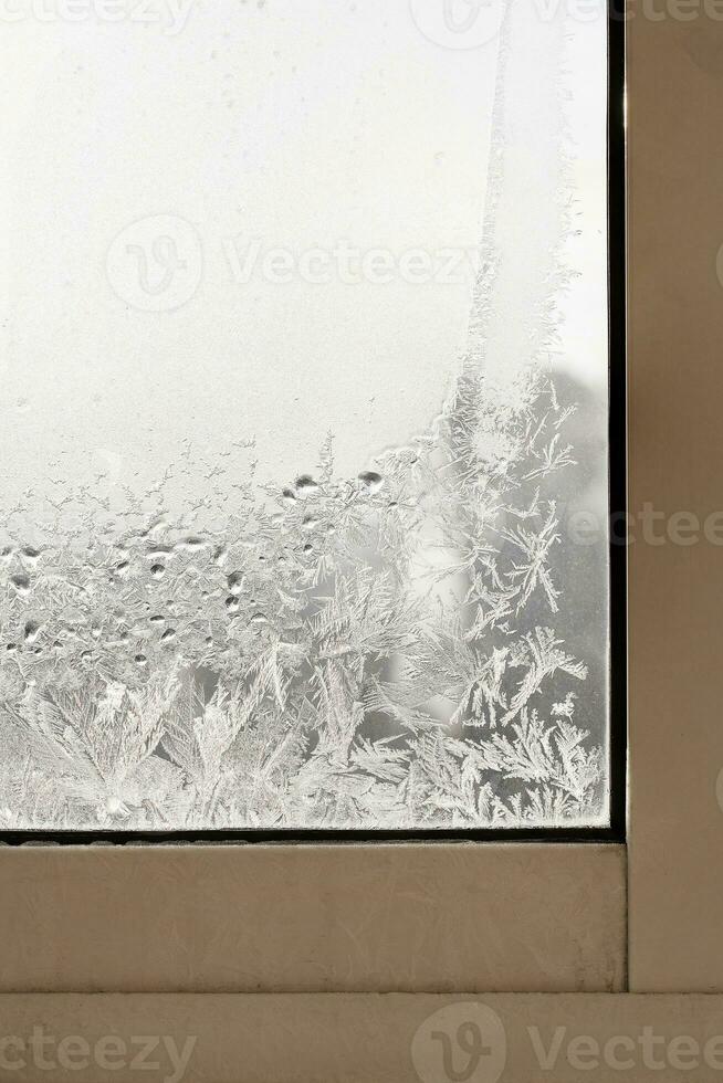 Frozen window glass photo
