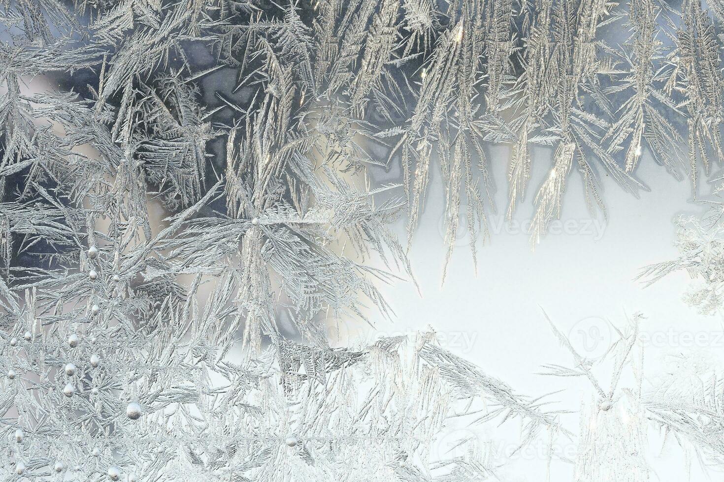 Frozen window glass photo