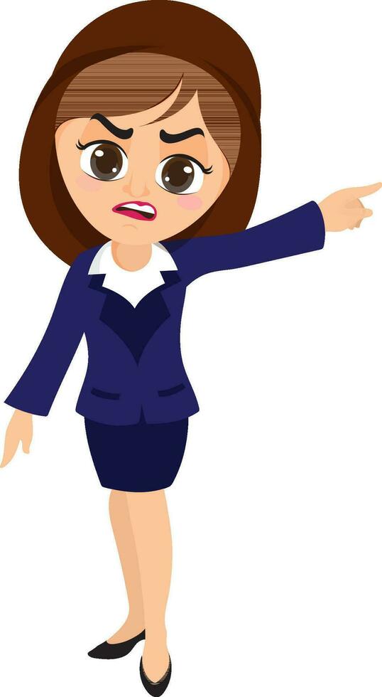 Character of an angry business woman. vector
