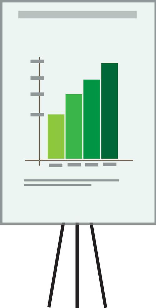 Illustration of white board with bar graph. vector