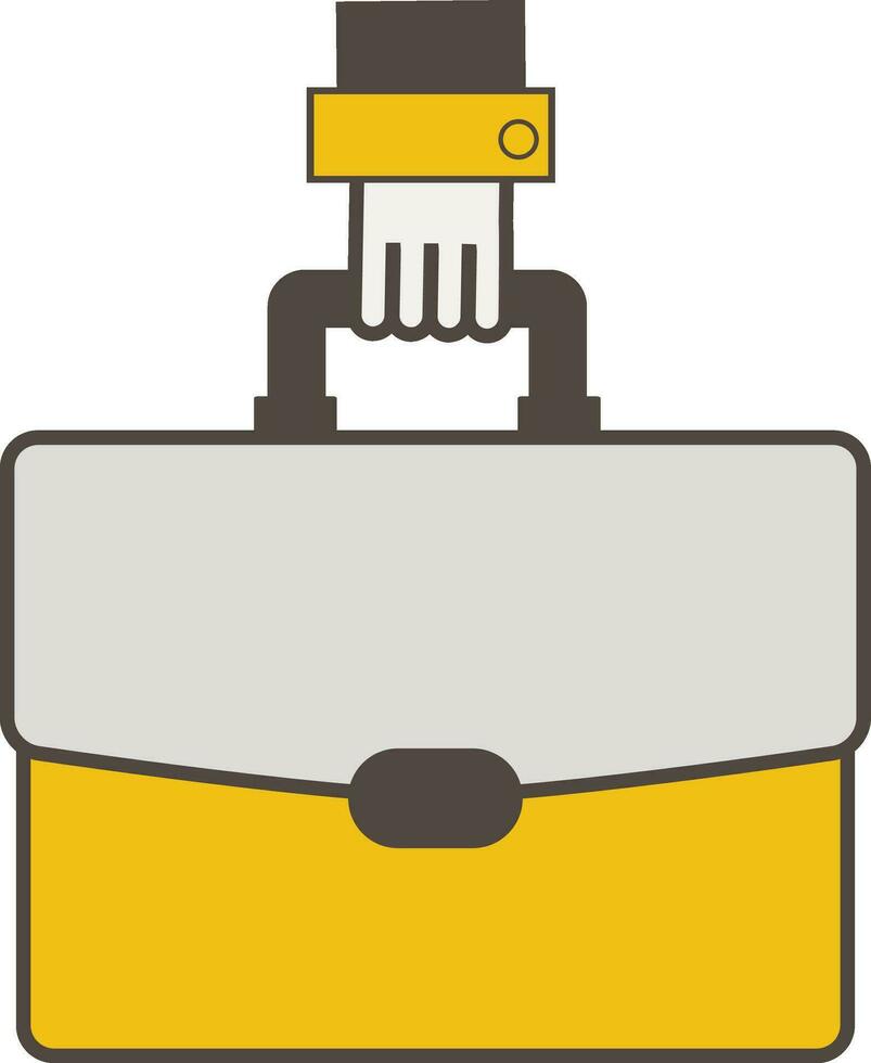 Flat illustration of a briefcase holding hand. vector