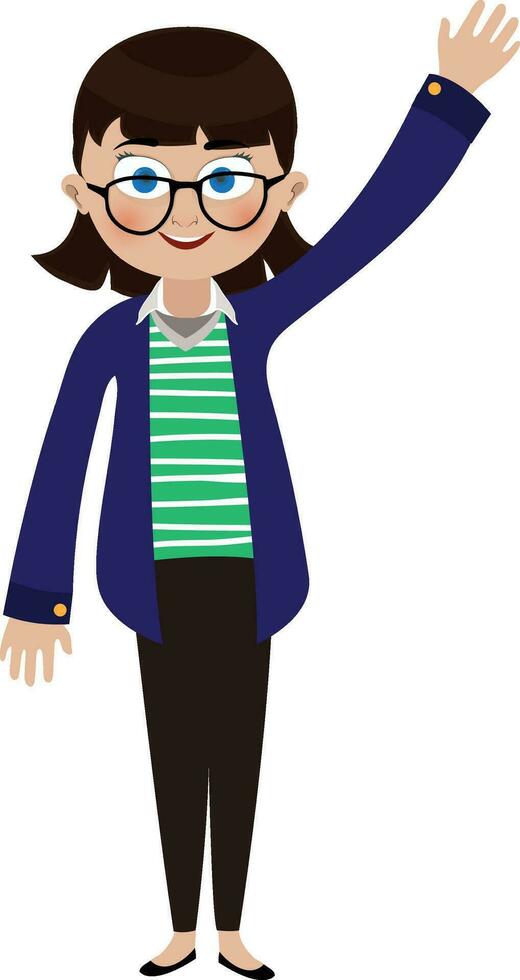 Business girl cartoon character. vector