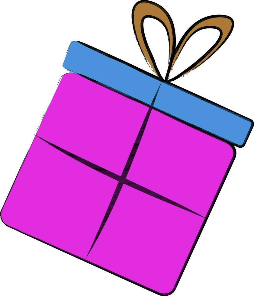 plano diseño púrpura regalo caja en blanco antecedentes. vector