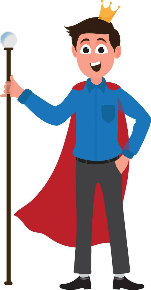 Businessman dressed like a king. vector
